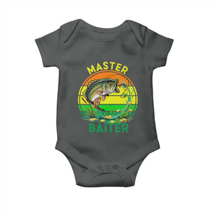 Funny Bass Fishing St Patricks Day Baby Onesie Master Baiter TS14 Dark Heather Print Your Wear