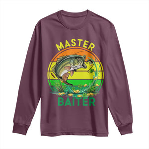 Funny Bass Fishing St Patricks Day Long Sleeve Shirt Master Baiter TS14 Maroon Print Your Wear