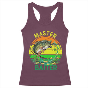 Funny Bass Fishing St Patricks Day Racerback Tank Top Master Baiter TS14 Maroon Print Your Wear