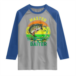 Funny Bass Fishing St Patricks Day Raglan Shirt Master Baiter TS14 Sport Gray Royal Print Your Wear