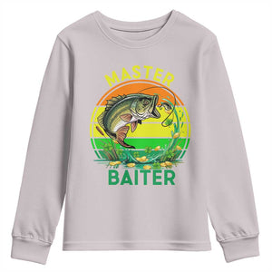 Funny Bass Fishing St Patricks Day Youth Sweatshirt Master Baiter TS14 Ice Gray Print Your Wear