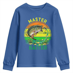 Funny Bass Fishing St Patricks Day Youth Sweatshirt Master Baiter TS14 Royal Blue Print Your Wear