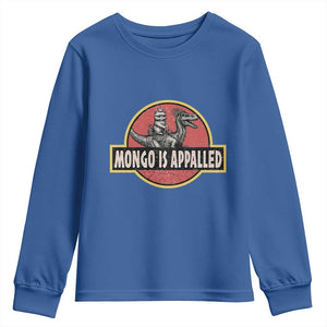 Retro Mongo is Appalled Youth Sweatshirt Princess Cat Riding Dinosaur Book Lover TS14 Royal Blue Print Your Wear