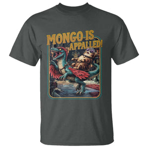 Mongo is Appalled T Shirt - Vintage Princess Cat Riding Dinosaur Sci-Fi Book Lover TS14 Dark Heather Print Your Wear