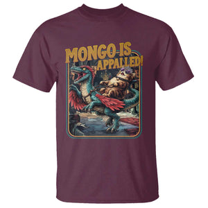 Mongo is Appalled T Shirt - Vintage Princess Cat Riding Dinosaur Sci-Fi Book Lover TS14 Maroon Print Your Wear