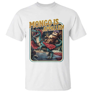 Mongo is Appalled T Shirt - Vintage Princess Cat Riding Dinosaur Sci-Fi Book Lover TS14 White Print Your Wear