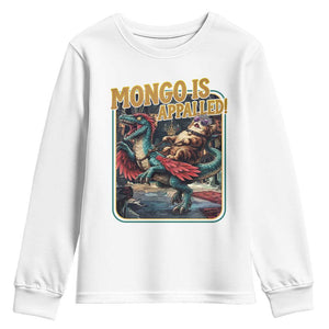 Mongo is Appalled Youth Sweatshirt Vintage Princess Cat Riding Dinosaur Sci-Fi Book Lover TS14 White Print Your Wear