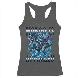 Mongo is Appalled Racerback Tank Top Funny Princess Cat Riding Dinosaur TS14 Dark Heather Print Your Wear