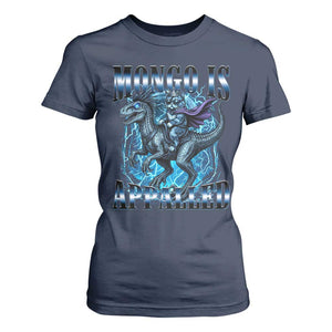 Mongo is Appalled T Shirt For Women Funny Princess Cat Riding Dinosaur TS14 Navy Print Your Wear