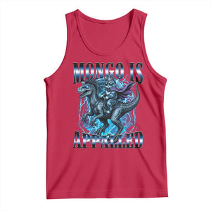 Mongo is Appalled Tank Top Funny Princess Cat Riding Dinosaur TS14 Red Print Your Wear