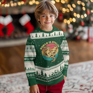 Mongo is Appalled Ugly Christmas Sweater Vintage Princess Cat Riding Dinosaur TS14 Forest Green Beige Print Your Wear