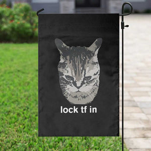 Lock TF In Cat Garden Flag Funny Gen Z Meme TS14 Print Your Wear