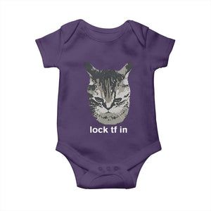 Lock TF In Cat Baby Onesie Funny Gen Z Meme TS14 Purple Print Your Wear