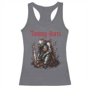 Tummy Hurts Racerback Tank Top Funny Medieval Knight Dark Humor