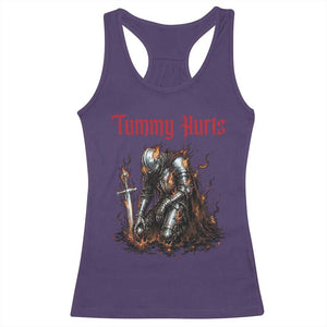 Tummy Hurts Racerback Tank Top Funny Medieval Knight Dark Humor