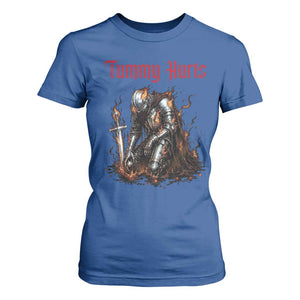Tummy Hurts T Shirt For Women Funny Medieval Knight Dark Humor TS14 Royal Blue Print Your Wear