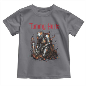 Tummy Hurts Toddler T Shirt Funny Medieval Knight Dark Humor TS14 Charcoal Print Your Wear