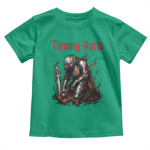 Tummy Hurts Toddler T Shirt Funny Medieval Knight Dark Humor TS14 Irish Green Print Your Wear