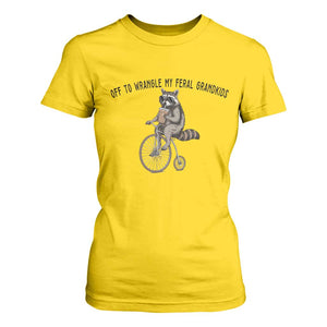 Off To Wranglin My Feral Grandkids T Shirt For Women Funny Raccoon Grandpa Father's Day Gift TS14 Daisy Print Your Wear