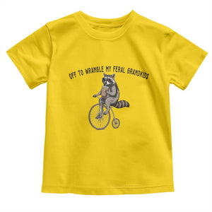 Off To Wranglin My Feral Grandkids Toddler T Shirt Funny Raccoon Grandpa Father's Day Gift TS14 Daisy Print Your Wear