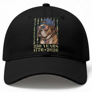 250 Years America Anniversary Baseball Cap Military Bulldog American Flag Camo