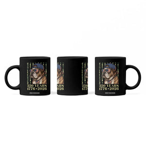 250 Years America Anniversary Coffee Mug Military Bulldog American Flag Camo