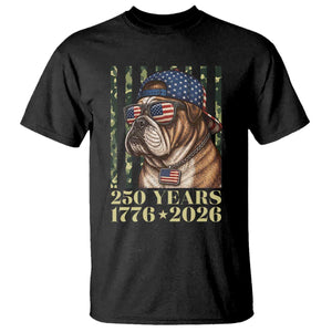 250 Years America Anniversary T Shirt Military Bulldog American Flag Camo