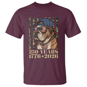 250 Years America Anniversary T Shirt Military Bulldog American Flag Camo