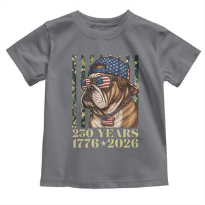 250 Years America Anniversary Toddler T Shirt Military Bulldog American Flag Camo