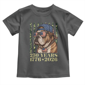250 Years America Anniversary Toddler T Shirt Military Bulldog American Flag Camo