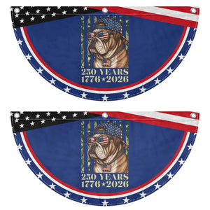 250 Years America Anniversary Patriotic Fan Flag Military Bulldog American Flag Camo