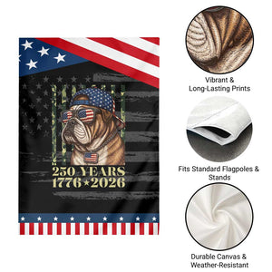 250 Years America Anniversary Patriotic Garden Flag Military Bulldog American Flag Camo