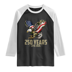250 Years America Anniversary Raglan Shirt Military Eagle American Flag Camo