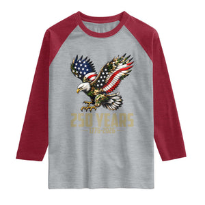 250 Years America Anniversary Raglan Shirt Military Eagle American Flag Camo