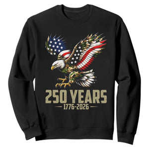 250 Years America Anniversary Sweatshirt Military Eagle American Flag Camo