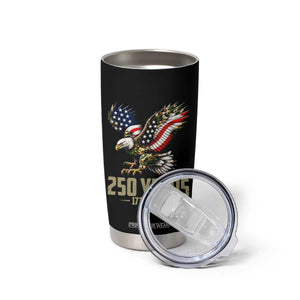 250 Years America Anniversary Tumbler Cup Military Eagle American Flag Camo