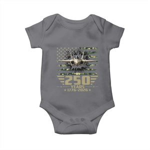 250 Years Anniversary Baby Onesie Patriotic Jet Fighter US Flag Camo