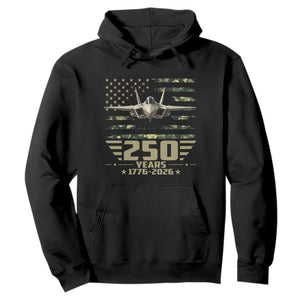 250 Years Anniversary Hoodie Patriotic Jet Fighter US Flag Camo