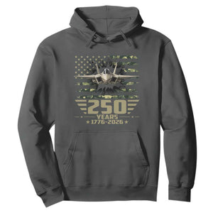 250 Years Anniversary Hoodie Patriotic Jet Fighter US Flag Camo