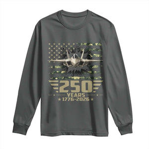250 Years Anniversary Long Sleeve Shirt Patriotic Jet Fighter US Flag Camo