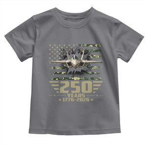 250 Years Anniversary Toddler T Shirt Patriotic Jet Fighter US Flag Camo
