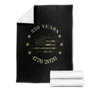 250 Years Anniversary Throw Blanket Camo American Flag Independence Day