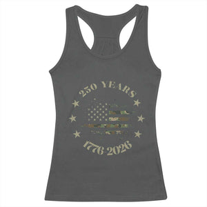 250 Years Anniversary Racerback Tank Top Camo American Flag Independence Day