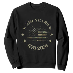 250 Years Anniversary Sweatshirt Camo American Flag Independence Day TS14 Black Print Your Wear