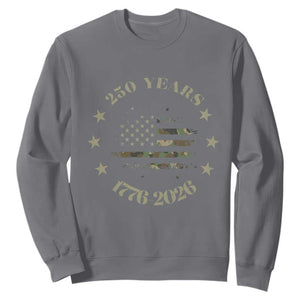 250 Years Anniversary Sweatshirt Camo American Flag Independence Day TS14 Charcoal Print Your Wear