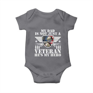 Military Family Veteran Support Baby Onesie My Papa US Veteran My Hero
