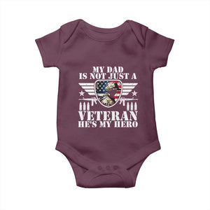 Military Family Veteran Support Baby Onesie My Papa US Veteran My Hero