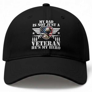 Military Family Veteran Support Baseball Cap My Papa US Veteran My Hero