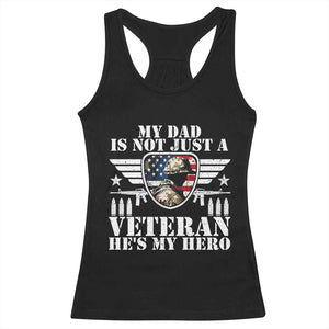Military Family Veteran Support Racerback Tank Top My Papa US Veteran My Hero