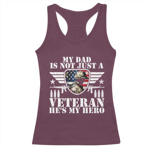 Military Family Veteran Support Racerback Tank Top My Papa US Veteran My Hero